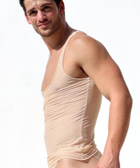 RUFSKIN® JORDI NUDE Transparent Stretch Tulle Tank Top