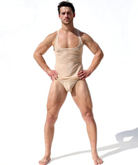 RUFSKIN® JORDI NUDE Transparent Stretch Tulle Tank Top