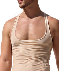 RUFSKIN® JORDI NUDE Transparent Stretch Tulle Tank Top