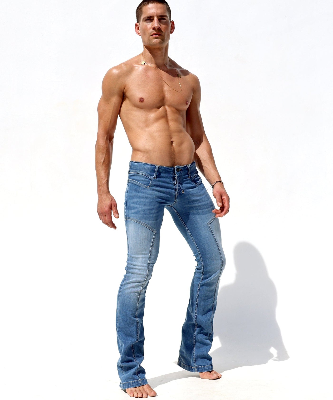 RUFSKIN® CHARLY Signature Slim-Fit Bootcut Distressed Stretch Jeans