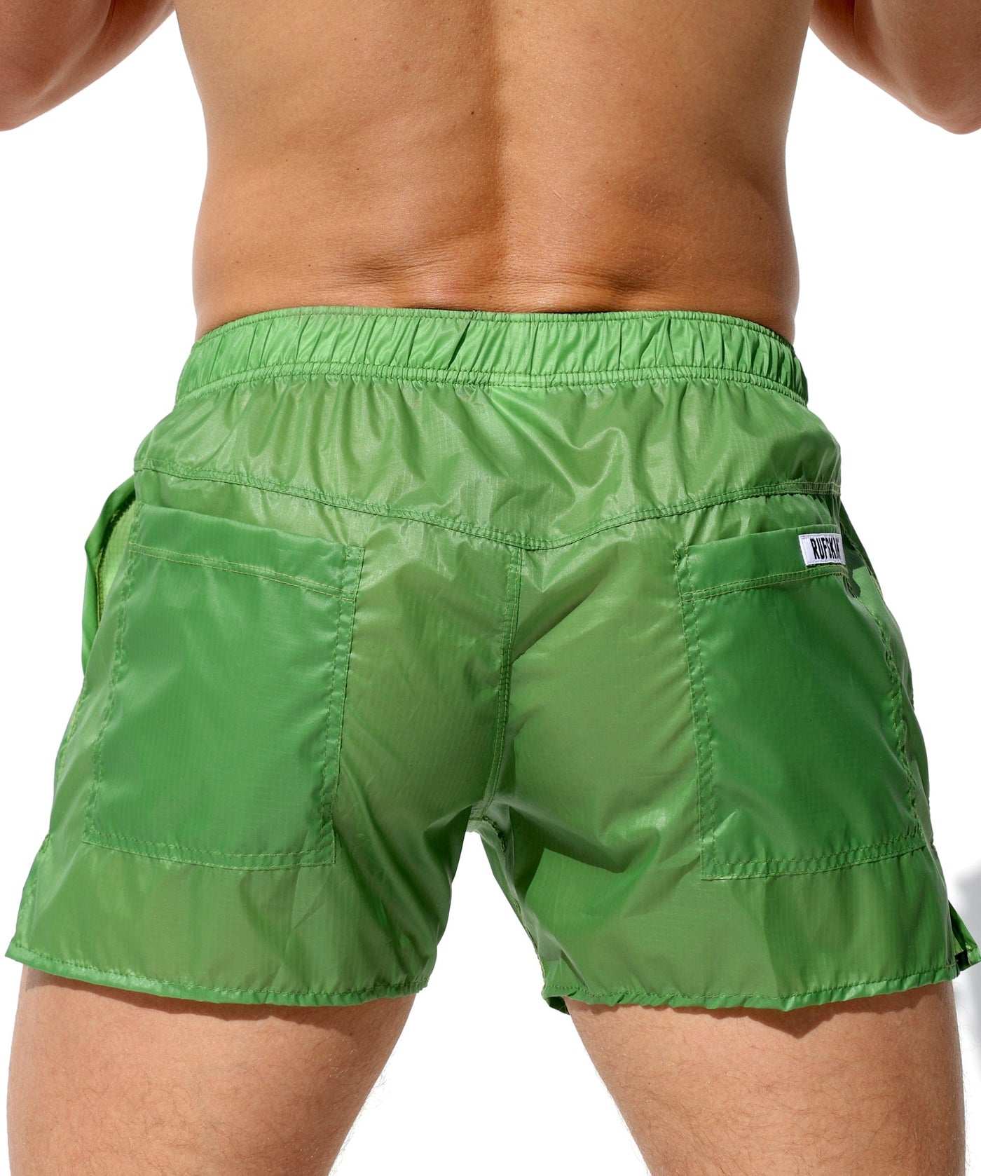 RUFSKIN® NUAGE GREEN Signature Transparent Nylon Shorts